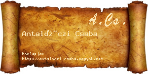 Antalóczi Csaba névjegykártya